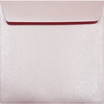 Imagen de Netuno 25 sobres cuadrados rosas nacarados DIN 156x156mm 120g Majestic Petal con solapa recta engomada sin ventana perlados para invitaciones tarjetas boda Navidad cumpleaños dinero regalo bricolaje