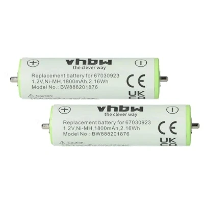 Imagen de vhbw 2X batería Compatible con Braun 5411, 5412, 5413, 5414, 5415, 5416, 5614, 5684, 5685 máquinas de Afeitar, cortapelo (1800 mAh, 1,2 V, NiMH)