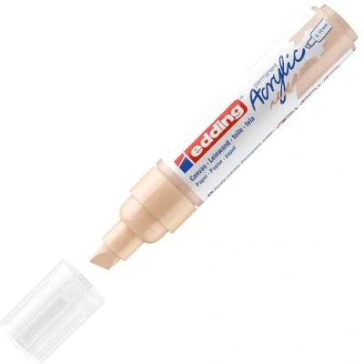 Imagen de edding 5000 marcador acrílico de trazo grueso beis 1 rotulador resistente al agua punta biselada ancha 5 10 mm pintura acrílica para lienzo, papel kraft, madera y piedra