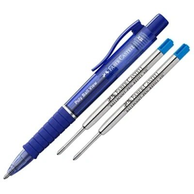 Imagen de Faber Castell Bolígrafo Poly Ball View, mina XB (Admiral Blue + Minas)
