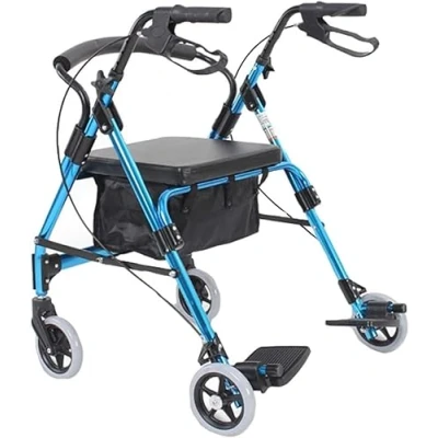 Imagen de Andador para Ancianos con Silla (2 en 1),Andador plegable ligero,Andador de Ruedas,Silla Personas Mayores Incluye bandeja y cest, exteriores viajes