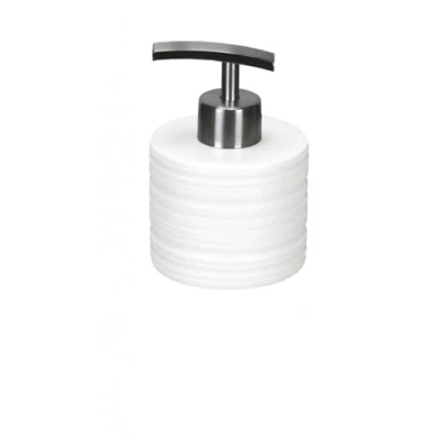 Imagen de Gedy Sahara Dosificador Pequeño de Jabón, Gres Porcelánico, Blanco, 9x8.2x11.7 cm