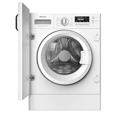 Imagen de Lavadora integrable Hisense WF3M841BWIES, 8 kg, 1400 rpm, 15 programas, Secado Allergy Care, Clase A, Blanco