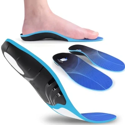 Imagen de plantillas para hombre, fascitis plantar, cómodas caminar/senderismo, ortopédicas de soporte arco, pies planos ortopédicos, talón, dolor