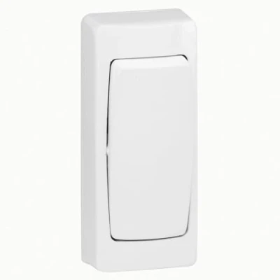 Imagen de Legrand 086084E Interruptor conmutador superficie pulsador Estrecho, 2300 W, 230 V, 10 A, Blanco
