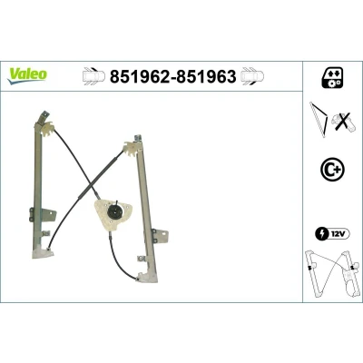 Imagen de Valeo Elevalunas Delante, izquierda eléctrico sin electromotor con función de confort 851962 NISSAN: Qashqai / Qashqai+2 I