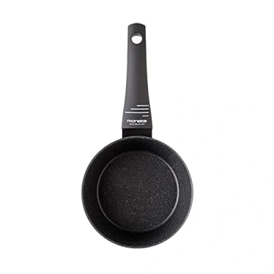 Imagen de Moneta Yes (Zeus 2.0) Cazo, Aluminio Antiadherente Reforzado, Color Negro, para todo tipo de cocinas incluida inducción, 16 cm