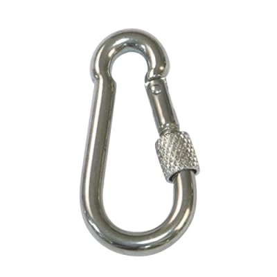 Imagen de Amig Mosquetón Bombero de Acero Inoxidable Mod.30150 con Cierre Rosca para Conectar Cuerdas, Cadenas, Correas o Cintas, Anclaje Presión Conexiones Rápidas, 6 x 60 mm, Multicolor