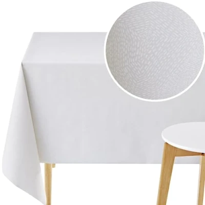 Imagen de KP HOME mantel rectangular de PVC fácil limpiar, 250 x 140 cm, diseño minimalista líneas salpicadero, plástico impermeable, lavable en gris clásico