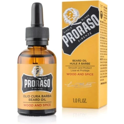 Imagen de Proraso aceite barba, Wood &amp; Spice, 30 ml, suavizante y nutritivo para el cuidado barba hombre con agradable aroma a cedro cítricos