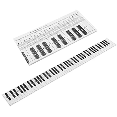 Imagen de Tabla Notas Teclado Piano, Práctica Tabla, Comparación Ejercicios 88 Teclas Papel Recubierto Portátil Impermeable para Detrás Las
