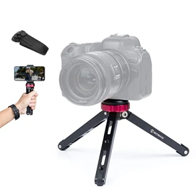 Imagen de Moman Mini Tripod TR01 Small Stativ Tischstativ Klein Kamerastativ CNC Aluminium 1/4 3/8 Schraubbefestigung MAX.80kg Belastung für DSLR Kamera Smartphone Gimbal, Rosa