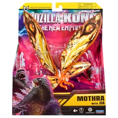 Imagen de MonsterVerse Godzilla x Kong: El Nuevo Imperio, Figura de acción Mothra 15 cm, icónica película Coleccionable, Incluye Mini JIA 2,5 Apto para niños a Partir 4 años