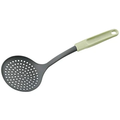 Imagen de Fackelmann Ecolution Espumadera, Utensilio de Cocina Sostenible Fibras Madera y Plástico orgánico, Diseño Ergonómico, 34x11,5 cm, Color Verde Menta Gris Piedra, 1 ud.