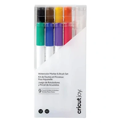 Imagen de Cricut Set de rotuladores y pincel acuarelas Joy (9 uds)