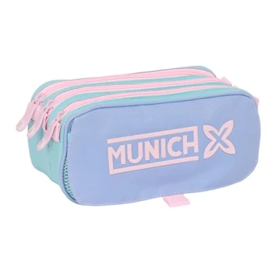 Imagen de Safta MUNICH MELLOW Portatodo Triple Big, Estuche Infantil, Niño, Ideal para Niños en Edad Escolar, Cómodo y Versátil, Calidad Resistencia, 21.5x8x10 cm