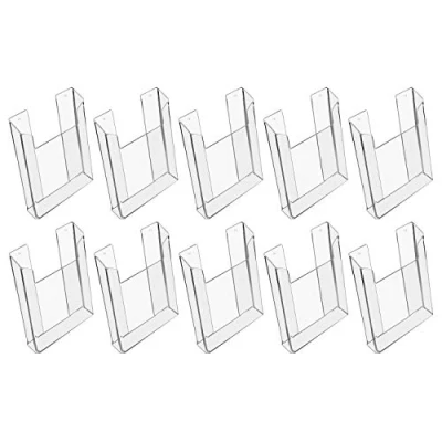 Imagen de HMF 46842 Expositor de folletos para pared, acrílico, 10 unidades, DIN A5, formato vertical, transparente