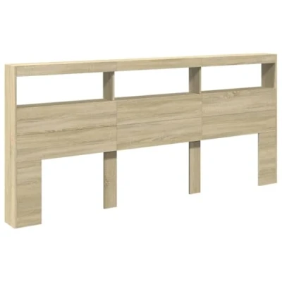 Imagen de vidaXL Cabecero de Cama con LED Roble Sonoma 220x17x102 cm