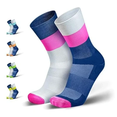 Imagen de INCYLENCE Mirrored Calcetines de compresión largos Ligeros, funcionales y transpirables Con protección antiampollas Ideales para correr triatlón Fucsia 39 42
