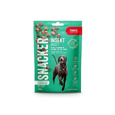 Imagen de MERA Insecto Snacker (1 x 200 g), sin Cereales, golosinas Suaves y sostenibles para Perros Entrenamiento o como Aperitivo, sabrosas carnosas Todos los