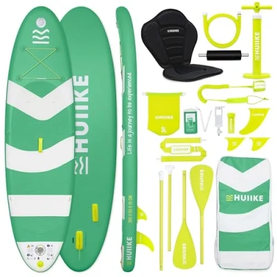 Imagen de HUIIKE Tabla Paddle Surf Hinchable con Accesorios Incluidos, Remo, Quillas, Inflador. Stand Up Board Gran Estabilidad y Resistencia. 305 x 84 15 cm, Soporta hasta 130 kg