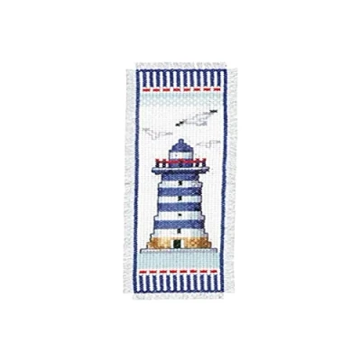 Imagen de Vervaco Lesezeichen Leuchtturm Kit de Punto Cruz, Algodón, Blanc
