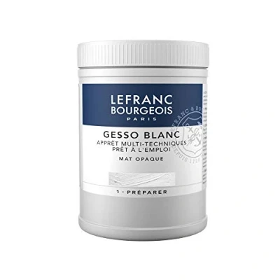 Imagen de Lefranc &amp; Bourgeois gesso, aditivo para acrílico, preparador de superficie mate opaco, 500 ml, blanco