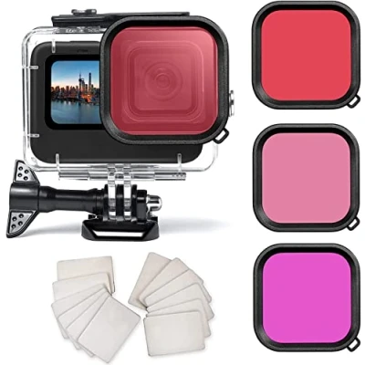 Imagen de OKFUN 60M/169 FT Funda Impermeable para Gopro Hero 12 11 10 9 Negro, Carcasa Protectora de Buceo Subacuático con Accesorios Soporte Cámara Acción 12/11/10/9 3 Paquet