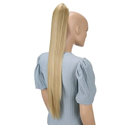 Imagen de CAISHA Postizo De 70 cm Trenza Cola Caballo Liso Extensiones Cabello Rubio Miel H167