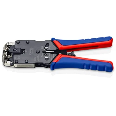 Imagen de Knipex Alicate para crimpar conectores Western bruñido, con fundas multicomponentes 200 mm 97 51 12