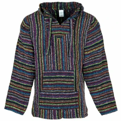 Imagen de Siesta Baja Sudadera con Capucha Mexicana Hippie Festival Jumper para Hombre y Mujer (Negro Multicolor, XL)
