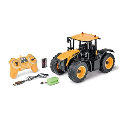 Imagen de Carson 500907653 1:16 RC Tractor JCB 2.4G 100% RTR Vehículo de Control Remoto, con Funciones Luz y Sonido, Remoto