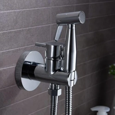 Imagen de IMEX Grifo Bidet Empotrado para WC Ducha Agua Fria y Caliente Higiénica Inodoro Rociador Griferia Sustituto de Serie Múnich Color Cromado