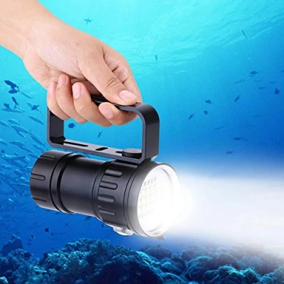 Imagen de Aigend Linterna Buceo, IPX8 18000lm 500M Subacuática Impermeable de Buceo Submarino Luz LED