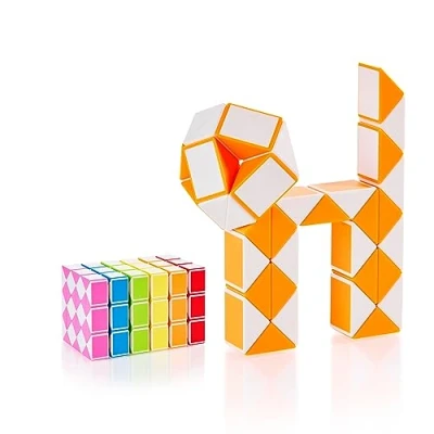 Imagen de Cubidi Serpiente mágica con Bloques Juegos de Rompecabezas Regalos Cumpleaños Niños Colegio Unisex Pequeños obsequios para Adultos Naranja 36 Tamaño Bloque 24 mm x 17