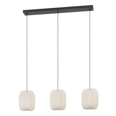 Imagen de EGLO Lámpara colgante Belgrave, longitud 88 cm, negro/blanco, 3 luces.