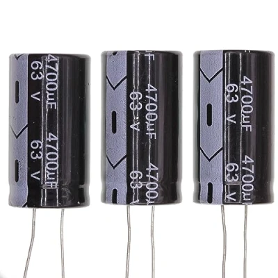 Imagen de 5 Piezas 63V 4700UF Condensador electrolítico de aluminio enchufable 22x40 22 * 40mm