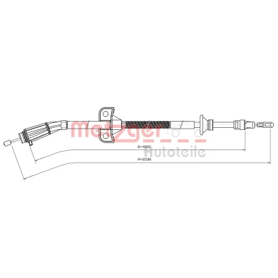 Imagen de METZGER 10.8070 Cable de Freno Mano Atrás izquierda, derecha 2038/1953 Discos