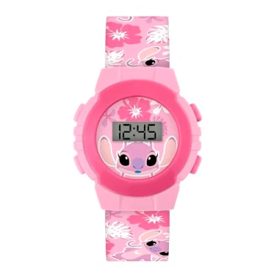 Imagen de Lilo and Stitch LAS4141ARG Reloj digital de cuarzo con correa silicona tropical rosa, Disney