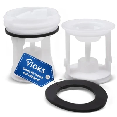 Imagen de VIOKS filtro de pelusa repuesto para Indеsit C00141034 Whirlpool 482000022946 colador con junta, secador, lavadora, bomba drenaje Askoll Plaset