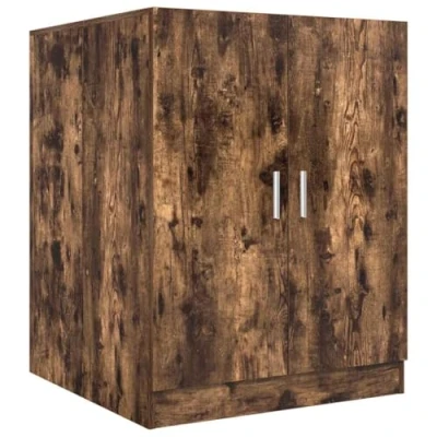 Imagen de vidaXL Armario de Lavadora Cuarto Baño Aseo Inodoro Secadora Estantería Estante Muebles Mobiliario Colada Almacenaje Robusto Color Roble Ahumado