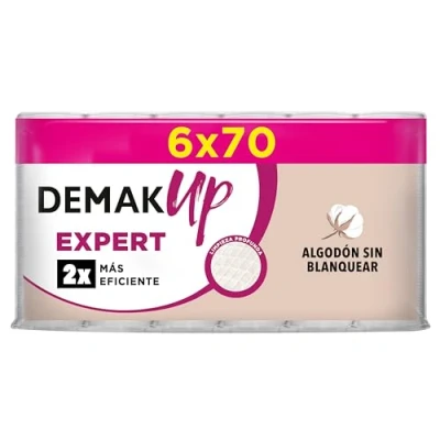 Imagen de Demak&#039;Up Discos Desmaquillantes Expert Round 6x70 Unidades Sin Blanquear, Textura Nido de Abeja, Bolsa 670 uds