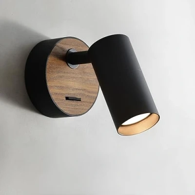 Imagen de ouglres Aplique, Aplique Led De Diseño Industrial, Retro Acero/Aluminio, Iluminación Compacta Salón Dormitorio, Color: Negro,1pack