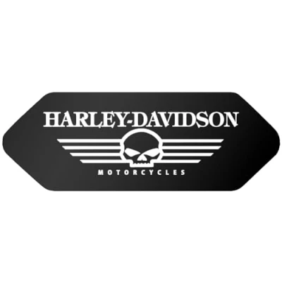 Imagen de Pegatina reflectante retro para casco Shark Harley Davidson Cráneo Negro Frontal