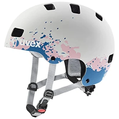Imagen de uvex kid 3 cc, casco infantil robusto, ajuste de talla individualizado, ventilación optimizada, grey, grapefruit matt, 51 55 cm