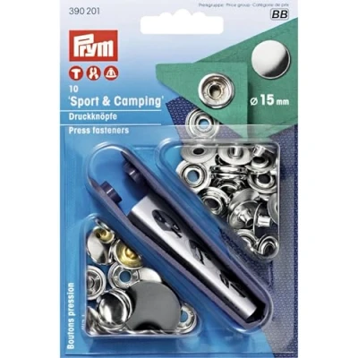 Imagen de Prym 390201 Botón, Plata, 15 mm de diámetro, Set 10 Piezas