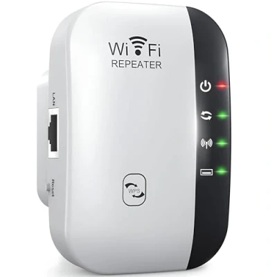 Imagen de Retoo Repetidor WiFi 2,4 GHz, 300 Mbit/s, amplificador WiFi, puerto Ethernet, WPS, punto de acceso, modo repetidor, LED que se puede apagar compatible con todos los dispositivos IEEE 802.11 b/g/n