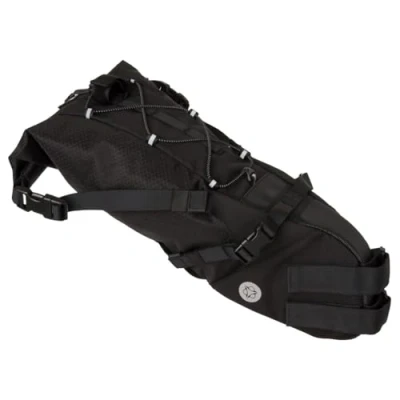 Imagen de AGU Seat Pack Venture Bolsa para Sillín de Bicicleta, Herramientas Bicicleta 10 litros, Impermeable, Reflectante, Montaje Sencillo, Poliéster Reciclado 100% Negro 10L