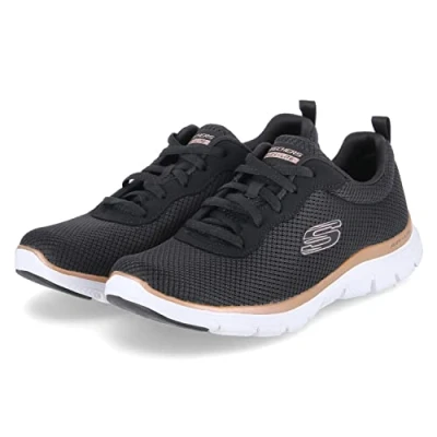 Imagen de Skechers Flex Appeal 4.0 Brilliant View, Zapatillas Mujer, Black Mesh Rose Gold Trim, 37.5 EU