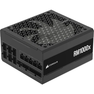 Imagen de CORSAIR RM1000x Fuente de Alimentación ATX Totalmente Modular Bajo Ruido Compatible con 3.1 PCIe 5.1 Eficiencia Cybenetics Gold Conector 12V2x6 Nativo Negro
